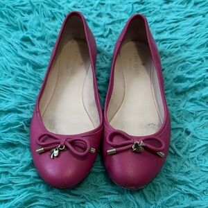 kate spade fuchsia bow ballet flats